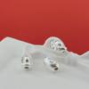 S999 Sterling Silver 3D Ingots Spacer Beads for DIY Bracelet Weaving