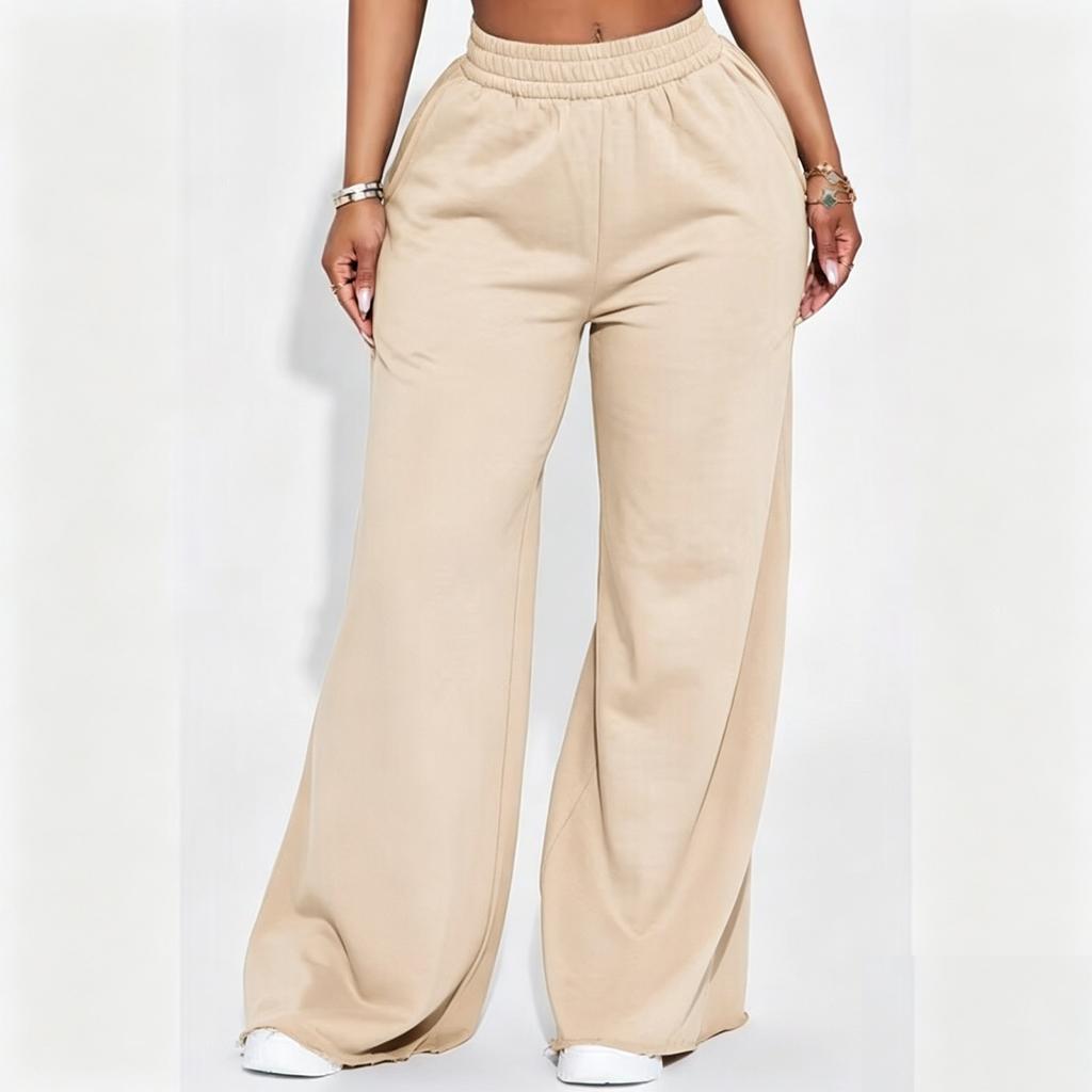 Pantaloni della tuta casual da donna a vestibilità larga con elastico in vita per yoga e uso quotidiano