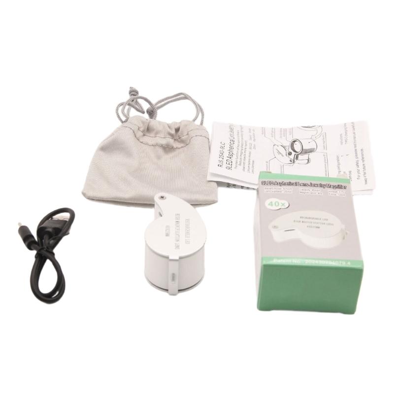 

Handheld Magnifying Glass 40X/60X Magnifying Lens with Light Eye Loupe for Inspection Jewelry Portable Magnifier