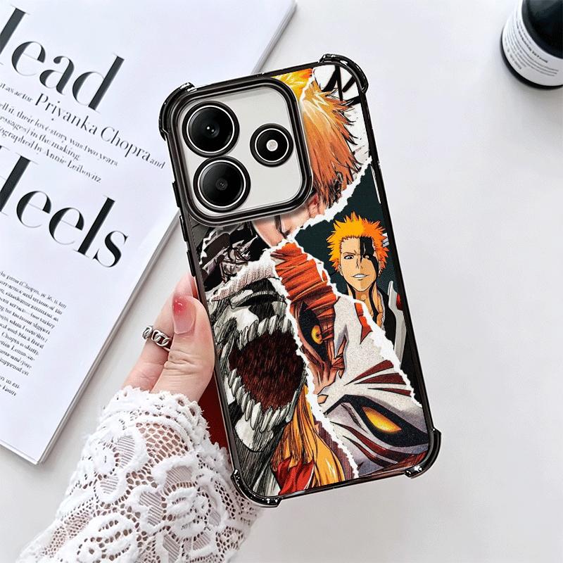 Bleach Kurosaki Ichigo Plating Phone Case For Xiaomi Redmi Note 14 15 Pro Plus 13 12 11 11S 11T 10 9S 9 5G Anti-Fall Airabag Cov