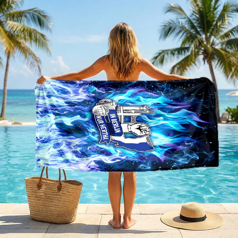 Hertha Bsc FC Print Quick Dry Beach Towel Microfiber Absorbent Portable Travel Swimming Towel