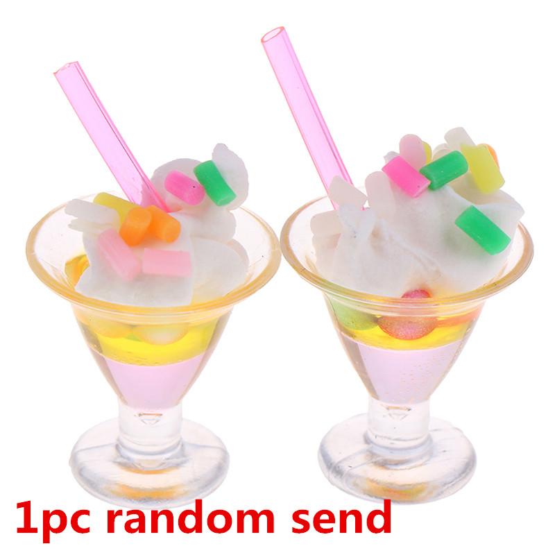 1-5pcs Mini Dollhouse Miniature Pretend Toy Mini Soft Ice Cream Cups Spoon Bar Ice-lolly Simulation Food For Dolls Accessories