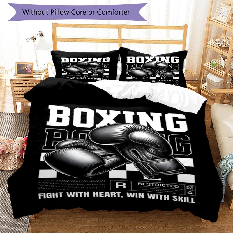 3pcs boxing Bedding Set Duvet Cover Closure Includes 1 Duvet Cover & 2 Pillowcases, Soft and Comfortable for All Seasons.