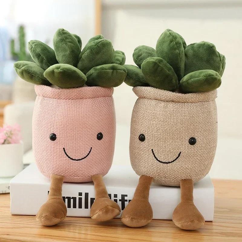Lifelike Succulents Plush Soft Plush Toy Bookcase Decoration Creative Doll Vase Pillow Girl Children Gift