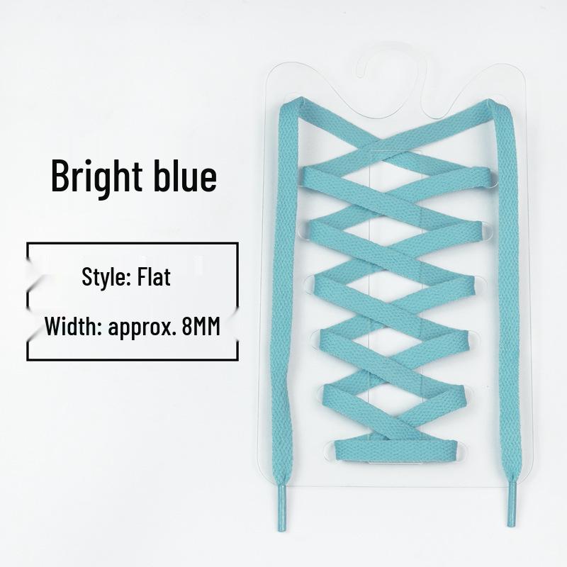 8mm Multi-Color Flat Shoelaces for Casual, Sneakers, Canvas, Basketball, and Skate Shoes (One Pair)