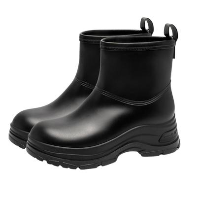 APOSITV Wasserdichte Regen Casual Kurze Schwarze Damenstiefel, Plateau, Stiefel, (Größe 23,5 cm)