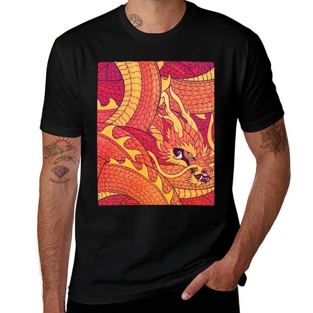 Coiled Dragon Tshirt Sporty Breathable Short Sleeve Tshirt