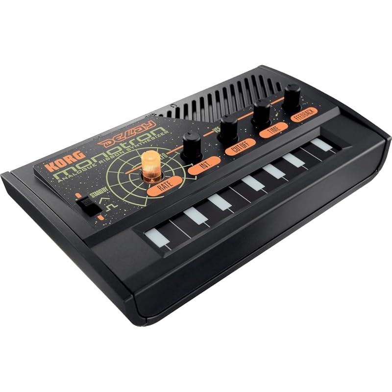 KORG Monotron Delay Analog Synthesizer, Palm-Sized, Simple Layout, Ideal for Beginners, Built-in Speaker, Headphone Compatible, Compact Size for Use