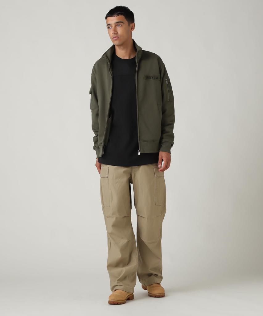 AVIREX FATIGUE STAND COLLAR ZIPUP SWEAT M 310 Olive Men's 783-4930001