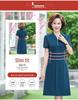 Stylish Summer Short-Sleeved Knee-Length Dress for Middle-Aged Women 2026