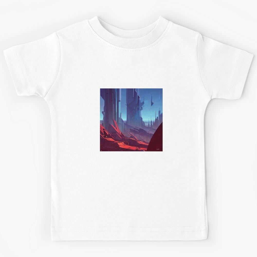 FUTURE CITY DRAWING #002 (FRAMED) Kids T-Shirt 120