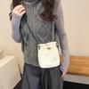 Ladies Vintage Solid Mini Crossbody Bag,Drawstring Closure Coin Purse With Adjustable Strap,Casual Multi-use Shoulder Handbag For Women Daily