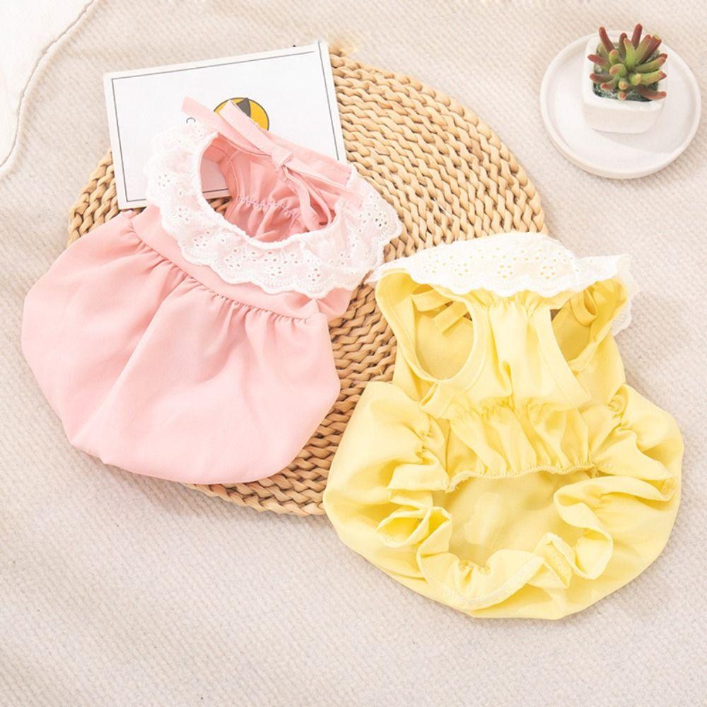 Thin Cat Lace Skirt Solid Color Cat Dog Costume Cute Cat Princess Dress