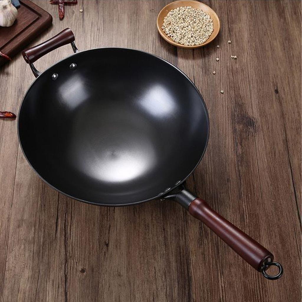Frying Pan Even Heating Multifunctional Comfortable Handle Cast Iron Pot for Daily Home Cooking