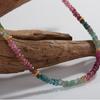 Xiaohongshu Natural Color Treasure Tourmaline Necklace Women'S S925 Sterling Silver Handmade Beaded Collarbone Chain