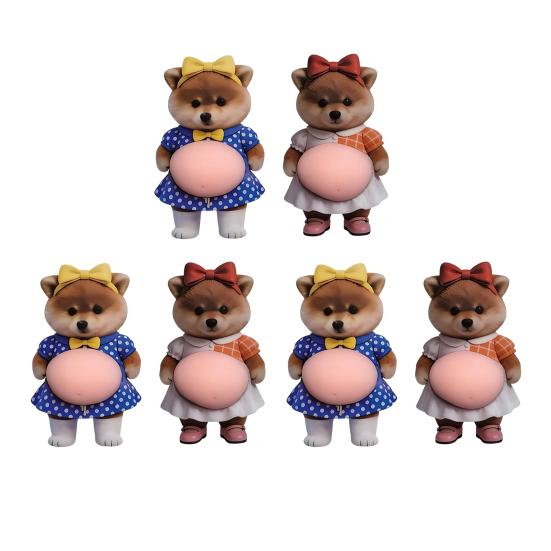 3D Pet Belly Sticker Soft Anti-Collision Sticker Cartoon Kitten/Puppy Decal with Big Belly Cute