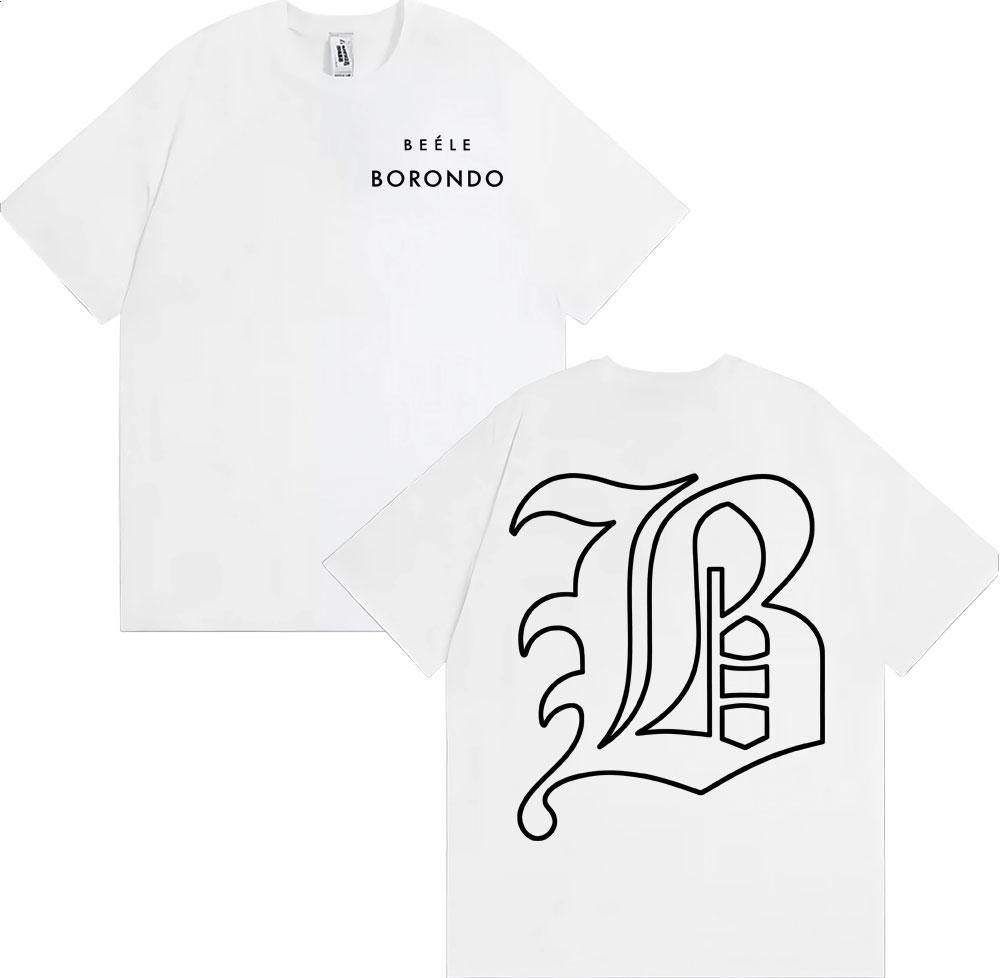 Rapper BEELE Borondo Logo Grafická Pánská Trička Hip Hop Vintage Oversized Tričko Ležérní 100% Bavlna Streetwear