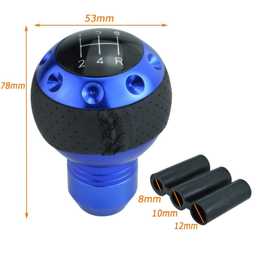 Lunsom PU Shift Knob 5 Speed Ball Shift Knob General Auto Manual Car (Blue)