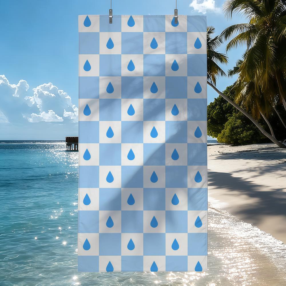 Cute Checkered Pattern Towel Quick Drying Beach Towels Are Suitable For Swimming Pools Camping Yoga And The Gym