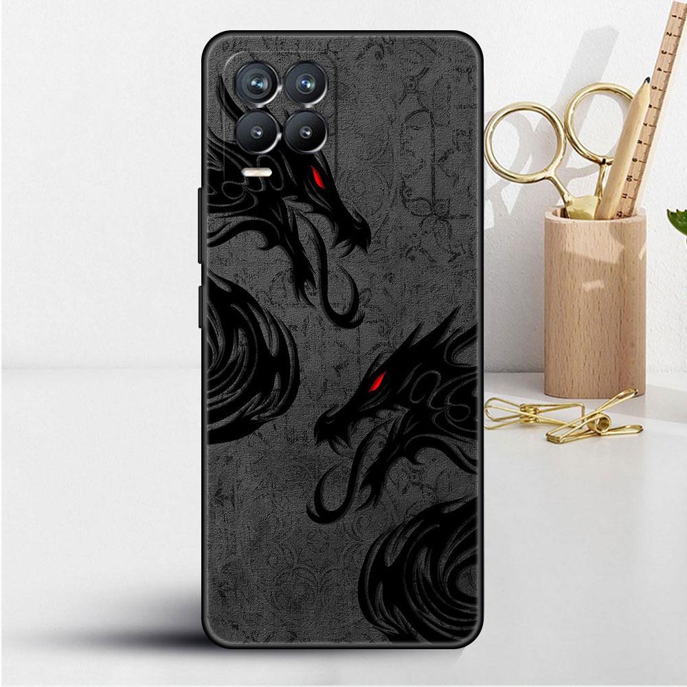 Case For Realme 8 C21y GT Neo 2 3 8i C21 7 C11 6 C12 C35 C3 GT 9 Pro C12 Silicone TPU Phone Cover Fashion Chinese Vintage Dragon