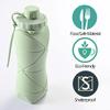 Silicone Folding Water Bottle Sport Camping Reusable Adult Portable Hiking Motivational Drinking Bottle Cycling Kettle 600ML