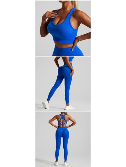 Dames Sømløs Vakker Rygg Yoga-drakt over landegrenser med Høy midje Fersken Rumpe Bukser