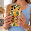 Orange Fruit Leaf Phone Case Tropical Pattern Hard Cover for iPhone Shockproof Protection Birthday Christmas Halloween Holiday Gift