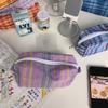 Borse Cosmetiche a Quadri Retrò Colorate Dolci Carine Astuccio Portapenne Grande Capacità Portatile Borse Organizer da Ragazza Necessaire per Trucco Borsa da Toilette Regalo