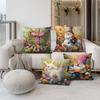 1 Pc Easter Day Pillow Cover Home Holiday Party Celebration Decoration Rabbit And Dwarf Pattern Sofa Cushion Cover 45*45 Cm