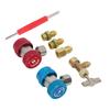 R134A AC Adapter Werkzeugsatz, R134A Adapter-Kit Schnellkupplung Doppelkopf Ventileinsatzentferner Tankanschluss Auto Klimaanlageninstallation