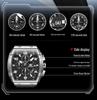 Reloj de Cuarzo Impermeable Multifunción con Forma de Barril para Hombre Oulishi