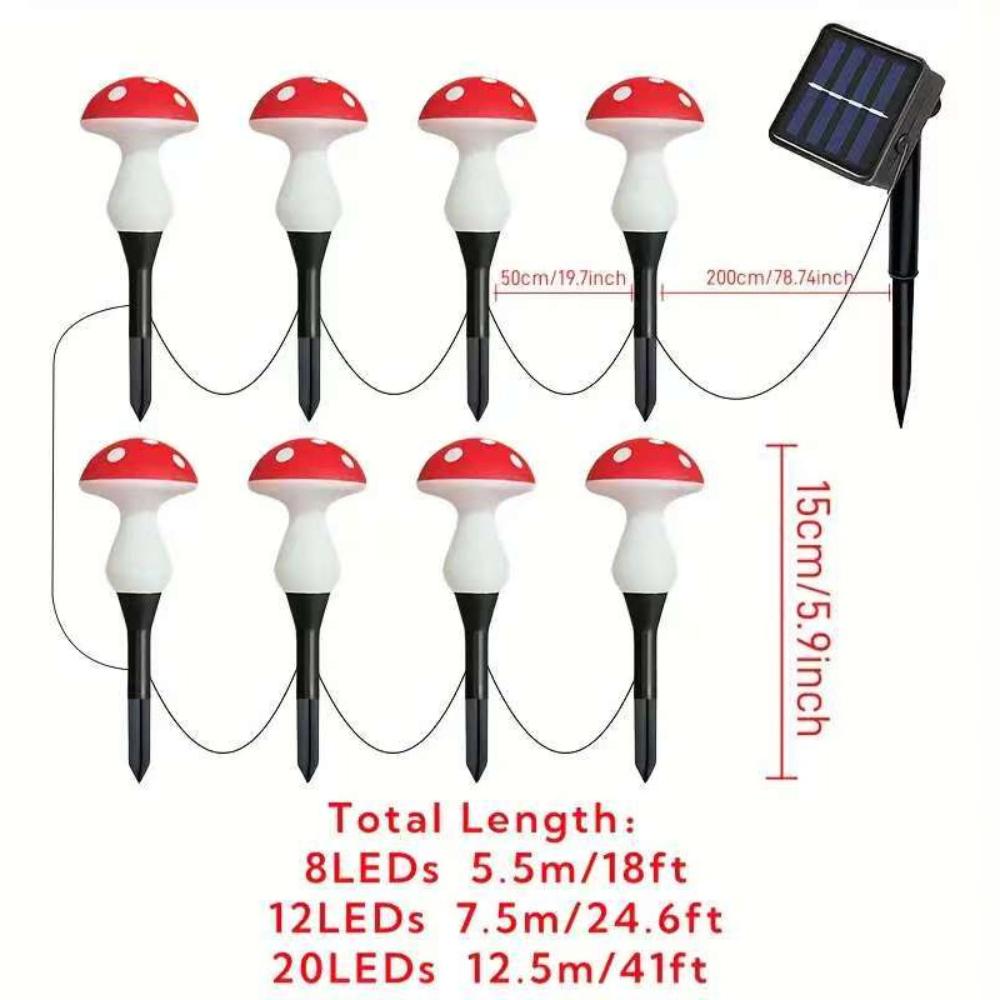 8/12/20 LED Luce Fungo Solare Fatata Giardino Decorazione Esterna Lampada Notturna Impermeabile Cortile Per Decorazione Festa di Natale Matrimonio