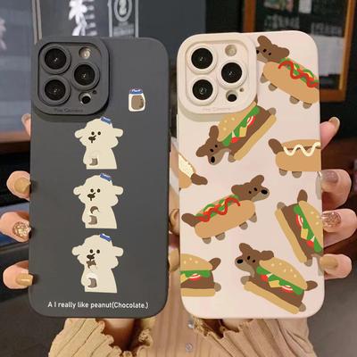 Cartoon Niedlicher Hund Handyhülle Für iPhone 16 15 14 13 12 11 Pro Max 7 8 Plus 16E XR X XS SE 2020 Stoßfest Silikon Weiche Hülle