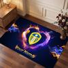Leeds United Custom Crystal Velvet Rug, Personalized Name Text Print, Football Logo Soft Non‑Slip Floor Mat Home Decor Gift