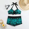 Bikini-Badeanzug für Damen, bedruckt, Bademode, Schnür-Bikini, Set, sexy Badeanzug, weiblicher Sommerstrand, Biquini, zweiteilig