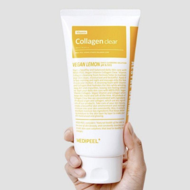 MEDI-PEEL Vegan Vitamin Collagen Clear Foam Cleanser 300ml | Brightening & Deep Cleansing Facial Foam with Vegan Collagen