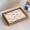 Walnut Wood Jewelry Tray: Ring & Earring Display Box for Live Streaming & Street Stall Events