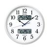 Clock Wall Clock, Office Type, Radio Controlled, Analog, Calendar, Temperature, Humidity Display, Seiko Nextime, 05: White Pearl, 01: 35cm Diame