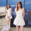 unifree French Retro Ruffled Pleated Camisole Dress