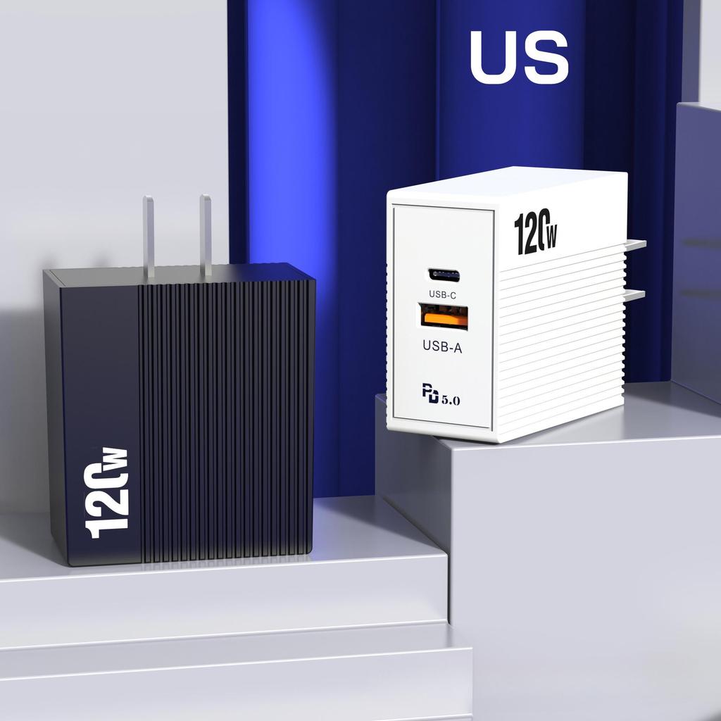 120W Multi-Port Fast Charger with PD - EU/US/UK Standard