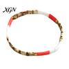 Elastic Stackable Wrist Jewelry Flat Beaded Stretch Bracelets for Women, Bohemian Friendship Bead Bracelets, Simple Layering Bracelet Set Boho