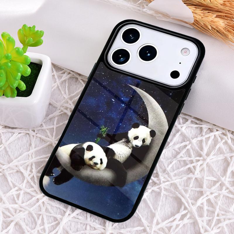 Cute Cartoon Panda Phone Case for iPhone 17 Air 16 15 11 12 14 13 Pro Max Shockproof Cover