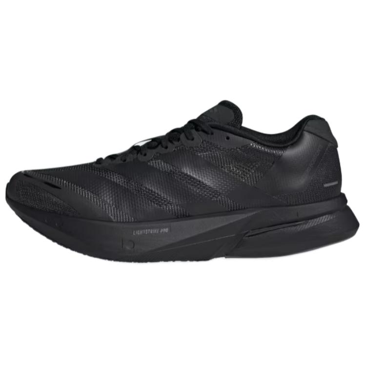 New Adidas Adizero Boston 13 Abrasion Resistant Low Top Casual Running Shoes Men's Black JS4941