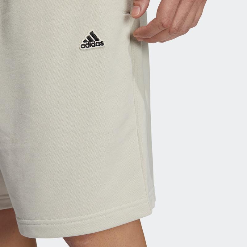 Adidas Pure Color Logo Running Training Breathable Shorts Men Bottoms Beige HS4388