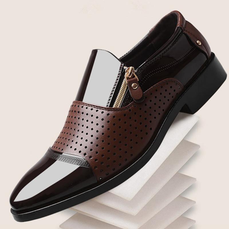 FashionCasual Men Leather Shoes Spring Autumn Breathable Men's Loafers Leather Shoes Men Sapato Masculino Zapatos Hombre Big Size 49