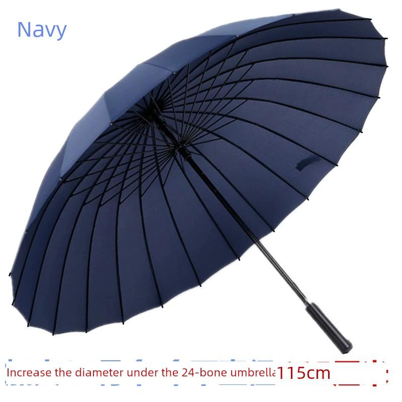 24-Rib Waterproof Umbrella with Curved Handle, Straight Pole, Impact-Resistant Fabric, Safety Umbrella, Automatic Promotional Umbrella, Rainbow