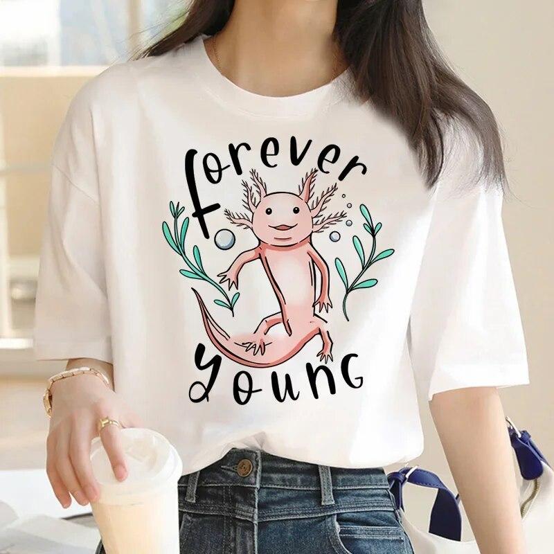 Ajolote Axolotl tricou haine feUnisex kawaii vintage y2k haine imprimeu cuplu haine unisex tricou tumblr estetic