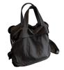 [12style] 2-Way ToteShoulder Bag with a Squeezed Closure, Lightweight, Large Capacity, Fabric, Available In 4 Colors (Black)