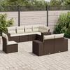 VidaXL Garden Lounge Set with Cushions 8 Pcs, Patio Sofas, Patio Furniture Set, Outdoor Furniture, Brown 3255180