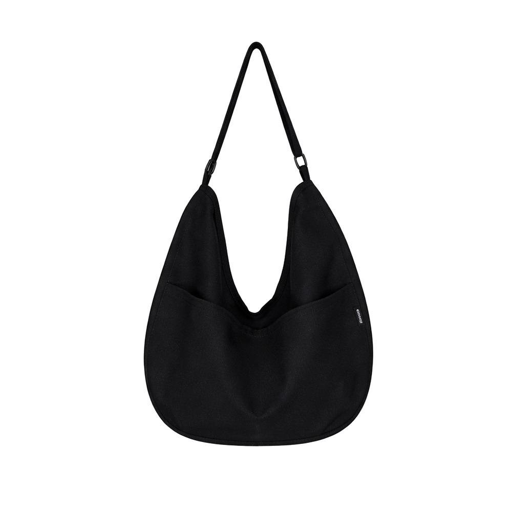 Faionable Canvas Women's Dumpling Bag Solid Color Large Capacity Crossbody Bags Shoulder Bag for Travel and Commuting